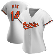 White Replica Lee May Women's Baltimore Orioles Home Jersey