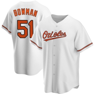 White Replica Matt Bowman Men's Baltimore Orioles Home Jersey
