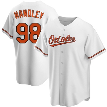 White Replica Maverick Handley Youth Baltimore Orioles Home Jersey
