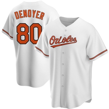 White Replica Noah Denoyer Men's Baltimore Orioles Home Jersey