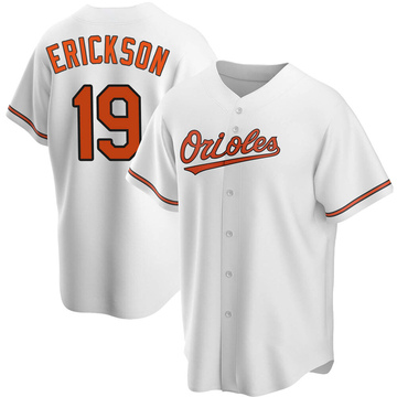 White Replica Scott Erickson Men's Baltimore Orioles Home Jersey